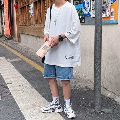 夏服 メンズ tシャツ メンズ 半袖 七分袖 大きいサイズ 無地 速乾性 柔らかい 軽い ファッション 服 メンズ-ホワイト