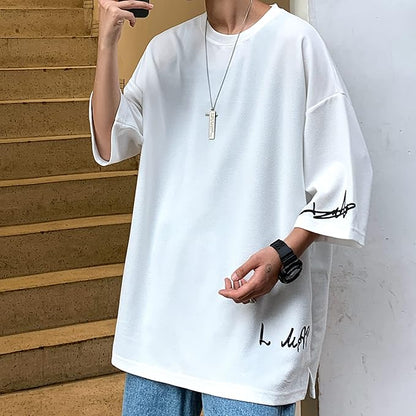 夏服 メンズ tシャツ メンズ 半袖 七分袖 大きいサイズ 無地 速乾性 柔らかい 軽い ファッション 服 メンズ-ホワイト